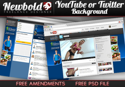 create a PROFESSIONAL Twitter or YouTube background image and include the Psd file Free ..@