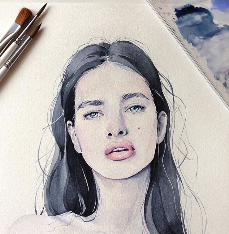 Portrait hand drawing