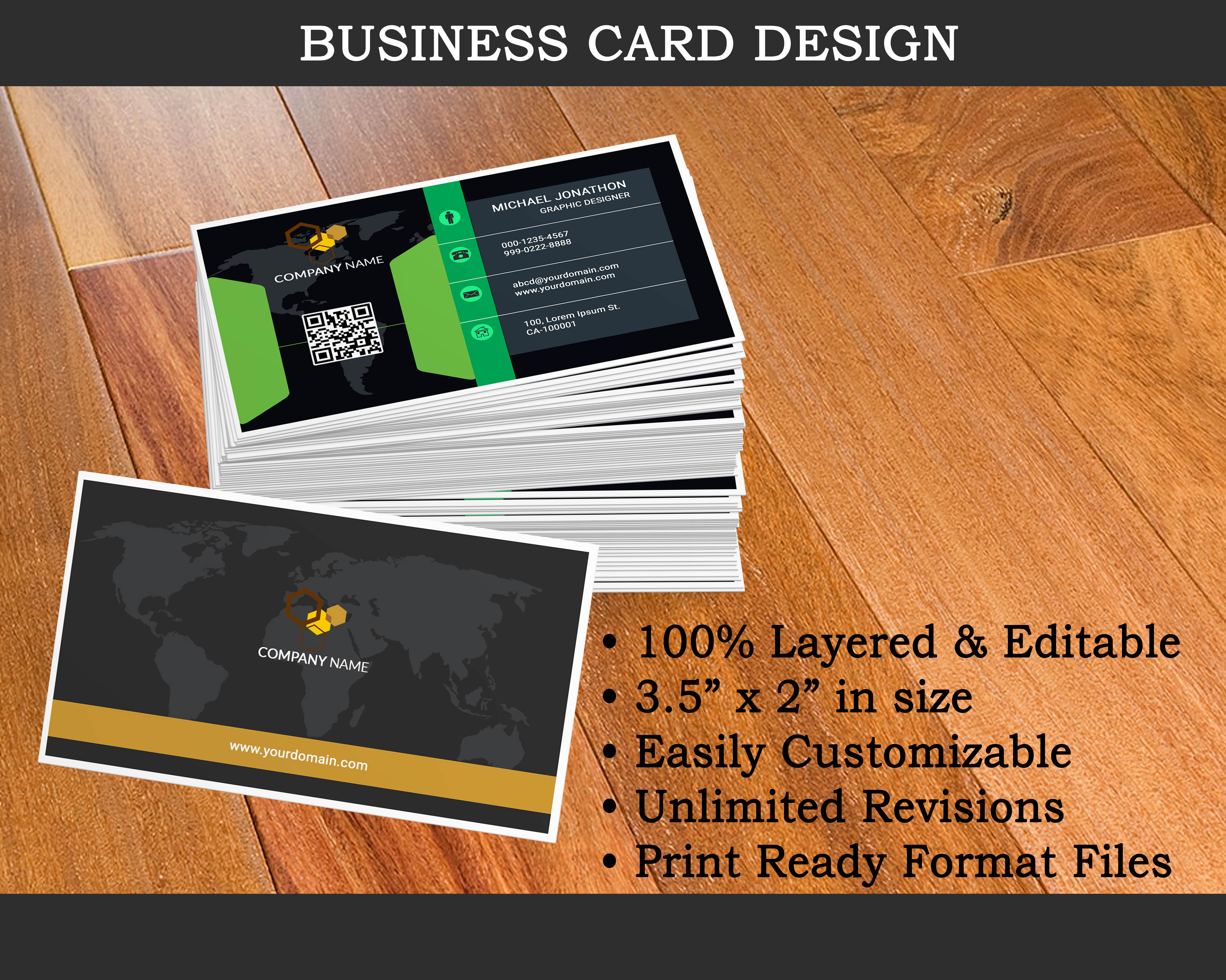 Get unique Double Sided Business Card and Letterhead