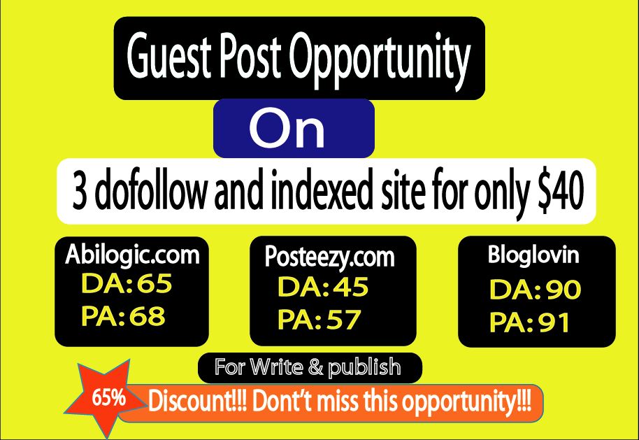 Write And Publish Guest Post 3 Dofollow And Indexed Sites For 27 SEOClerks