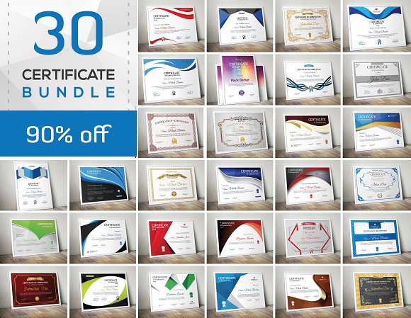 Get 30 Certificate Bundle SOURCE VECTOR EPS
