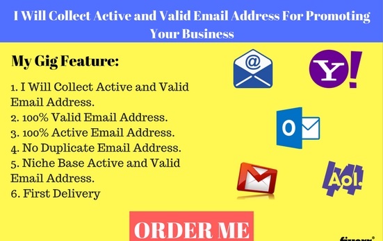 Collect Active And Valid Email Address For Business For 5 SEOClerks