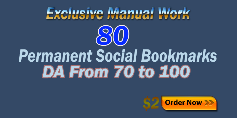 Manually provide 80 high DA PR Authority Top Social Bookmarks Backlinks to Boost your sites