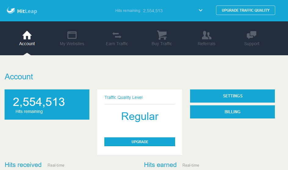 Add 150k hits for your account