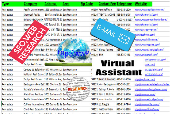 Accurate Data entry, Web Research,Internet Research,Business Research