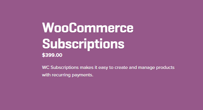 WooCommerce Subscriptions Extension