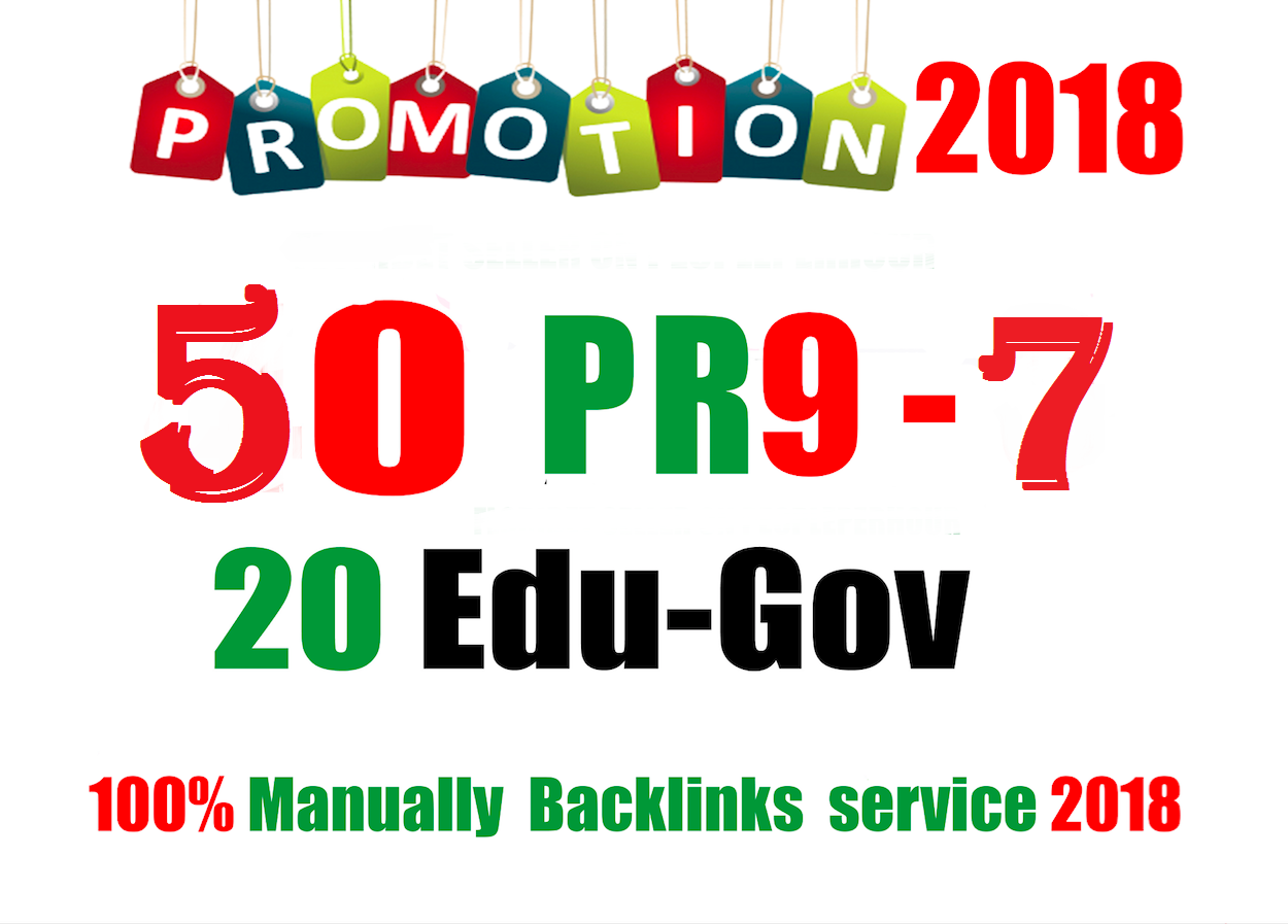 50 PR9 DA 80-100 + 20 EDU - GOV Highpr SEO Authority Backlinks To Fire Your Google Ranking