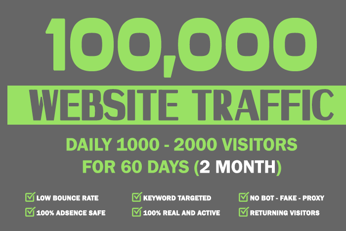 Drive 100,000 Real Website Keyword Targeted Low Bounce Rate Traffic