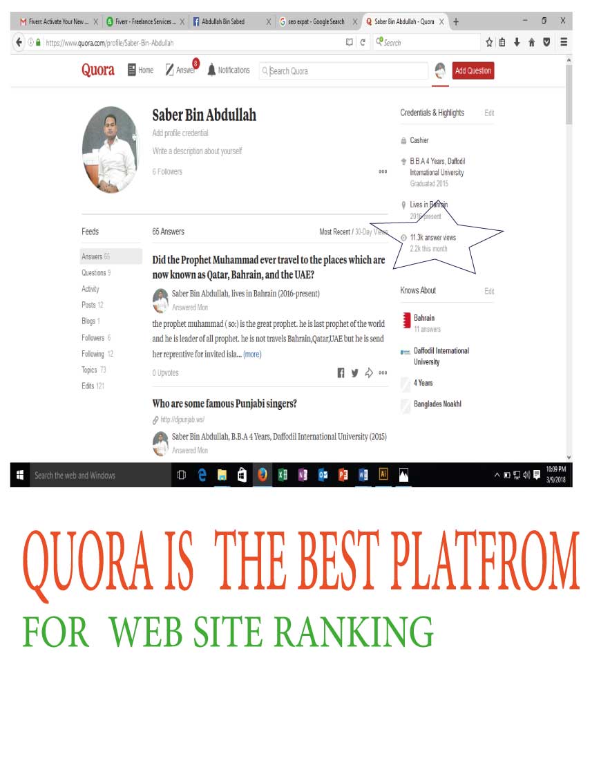 I am provided 100 Quora answer