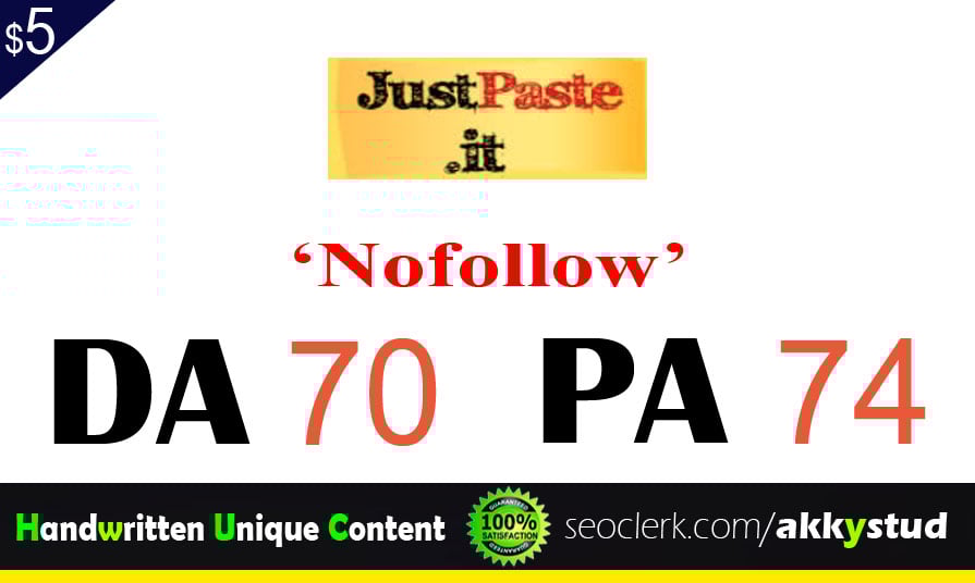 I will publish UNIQUE guest post on "Justpaste" DA-70