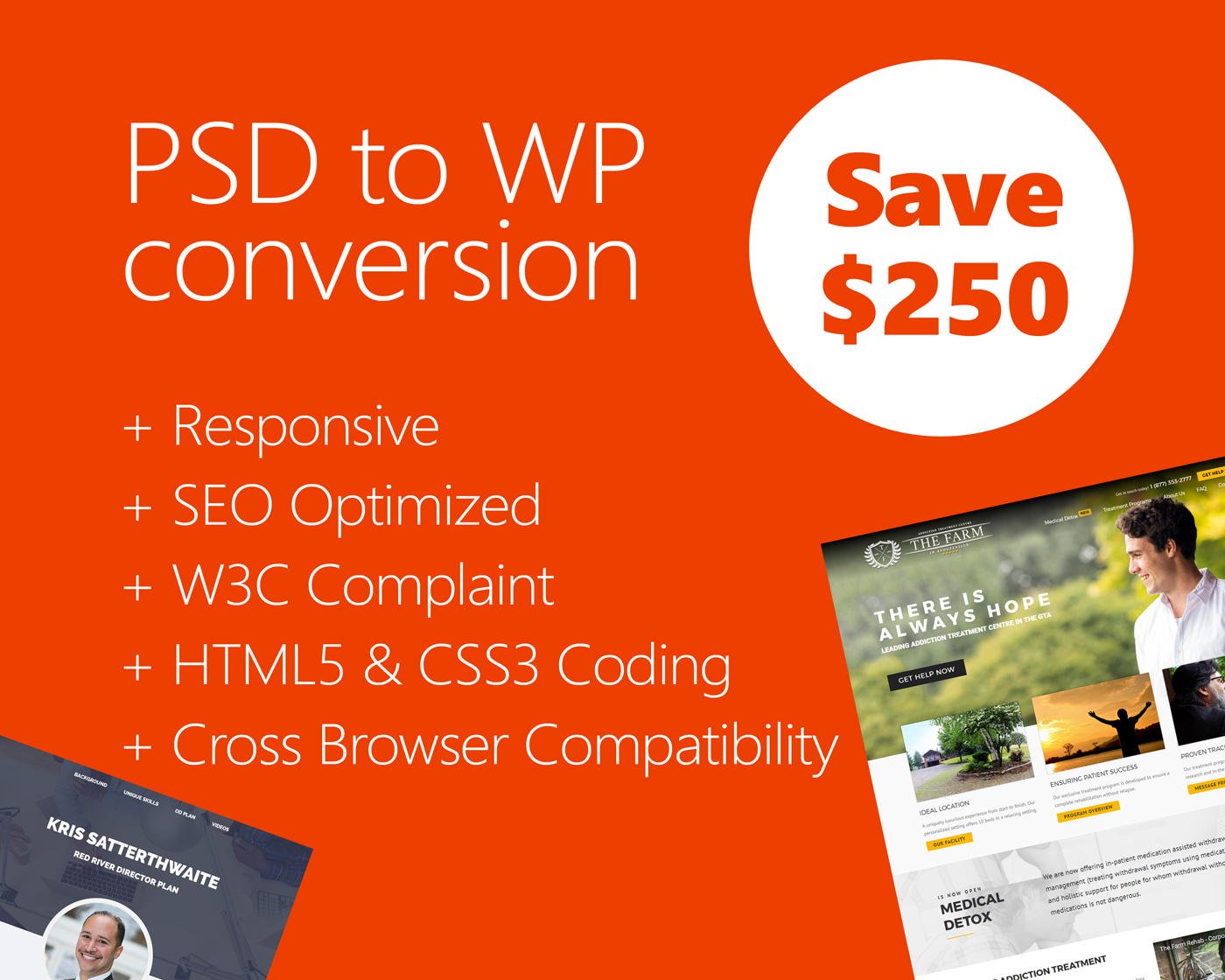 CONVERT PSD TO PIXEL PERFECT WORDPRESS FULL RESPONSIVE