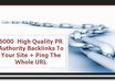 Create 600 High Quality PR Authority Backlinks To Your Site And Ping The Whole Url 