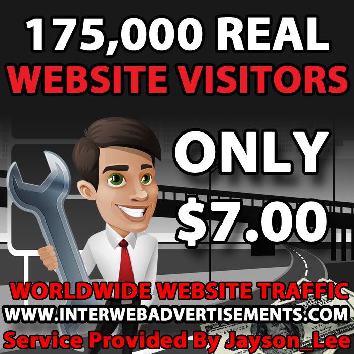 175K Web Traffic To Your Website, Blog or Affiliate Link