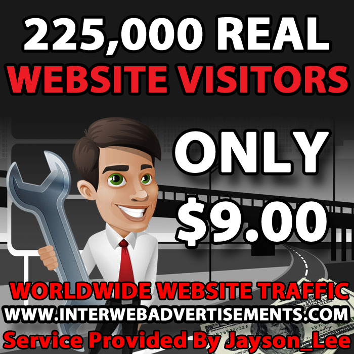 225K Web Traffic To Your Website, Blog or Affiliate Link