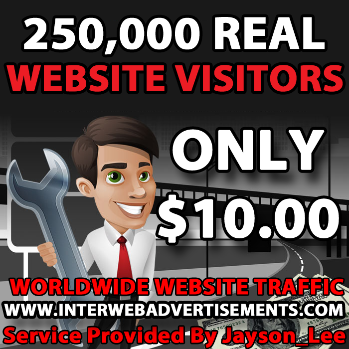 250K Web Traffic To Your Website, Blog or Affiliate Link
