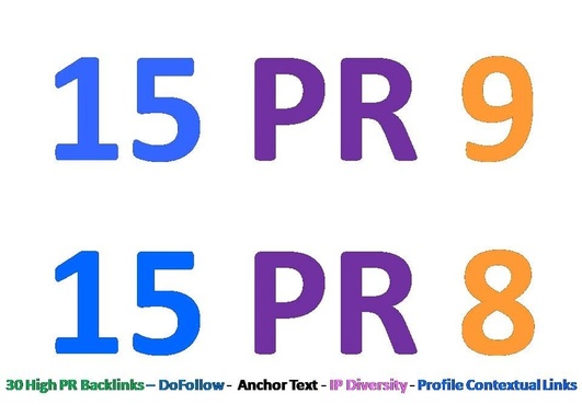 manually create 30 High PR Backlinks [ 15 PR9 links + 15 PR8 , Contextual , Anchor text , DoFollow ] in authority websites + ping 
