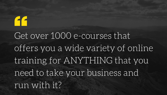 Get 1000+ e-Courses in 50 different niches, Life tim...