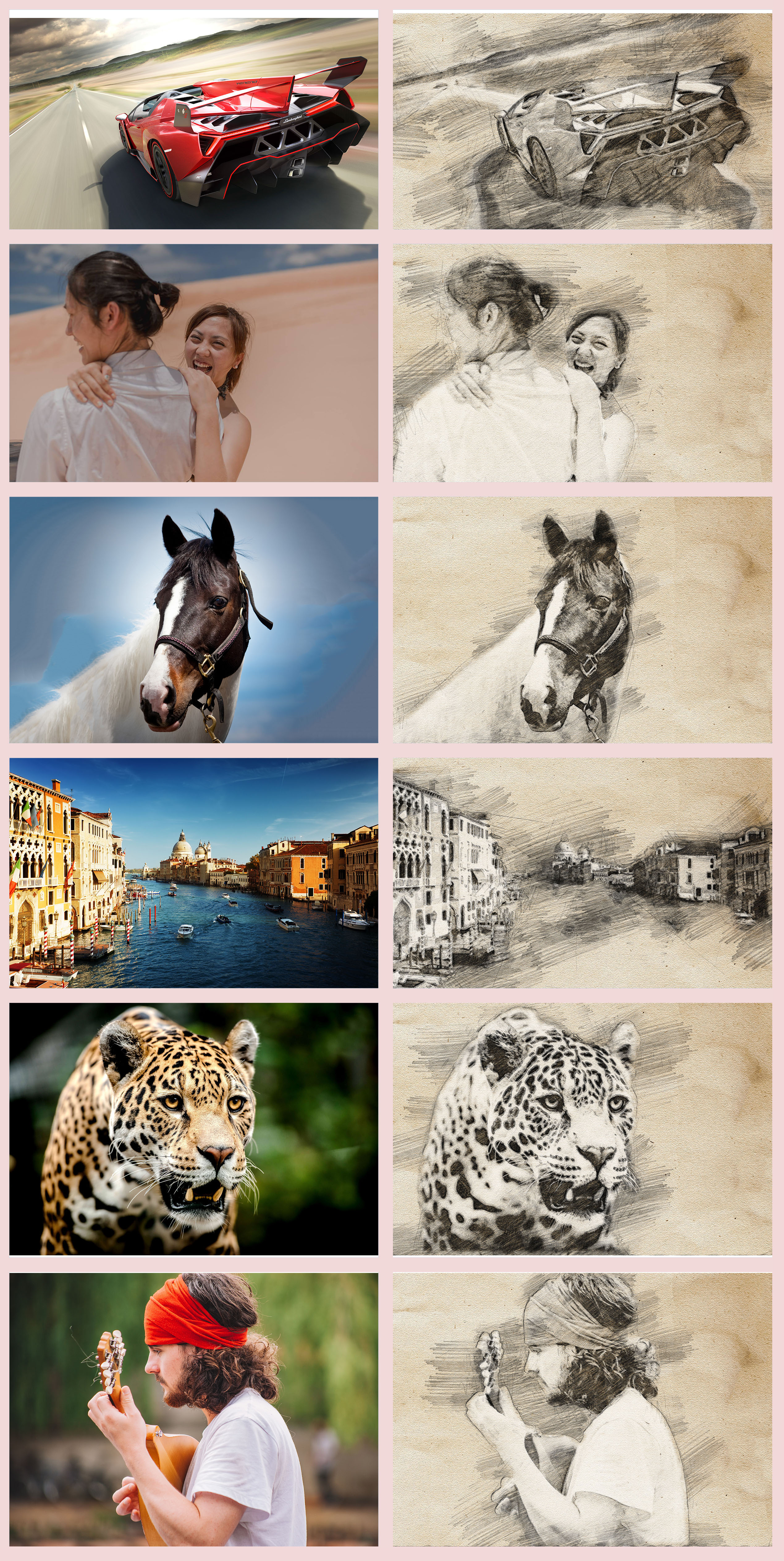 Convert Your Photo To Pencil Sketch - 5 Images