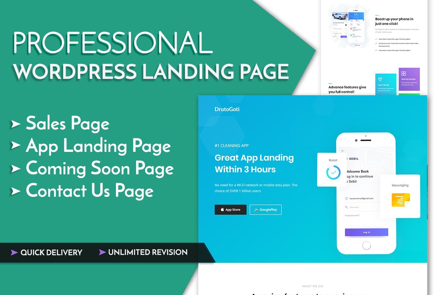Creating  Product Oriented Landing Page Service