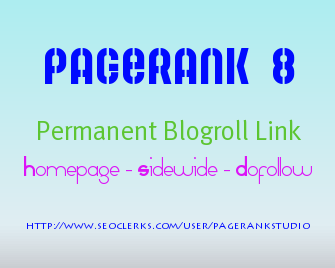give you blogroll backlink permanent on my pagerank 8 dofollow seo site just
