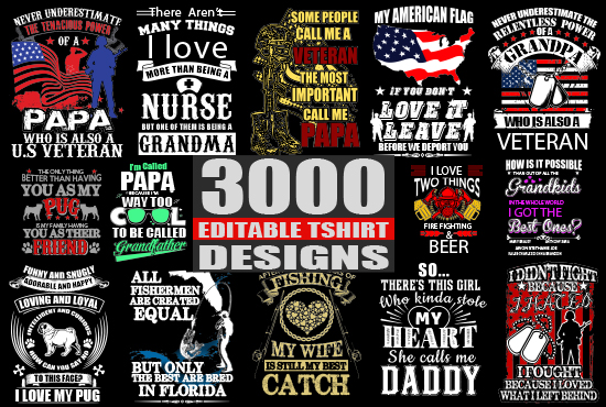 Sent You 3000 Editable Tshirt Designs for $10 - SEOClerks