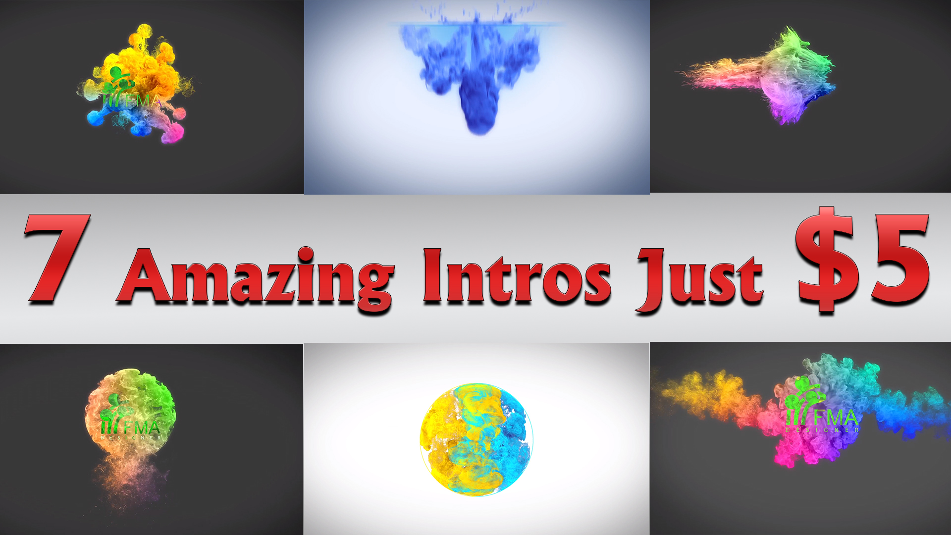 7 Colorful Smoke Logo Intro Video for your logo
