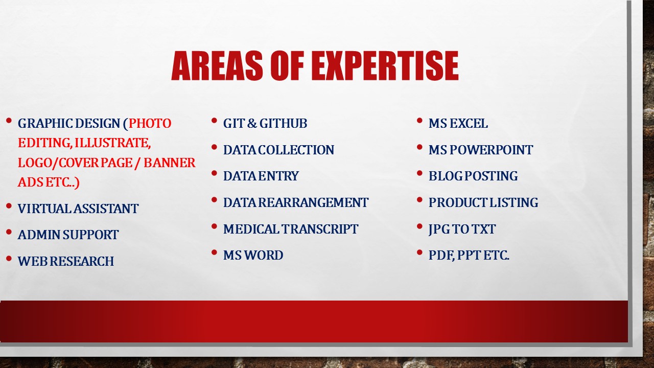 I can provide Virtual Assistant Services