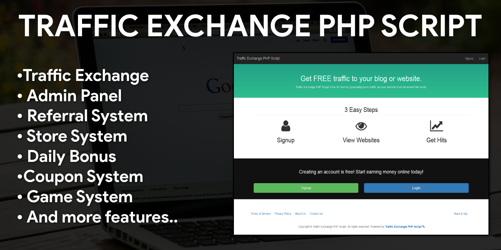 Manual Traffic Exchange System PHP Script