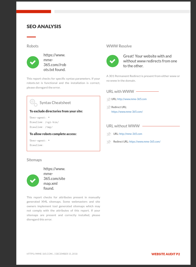 1 Custom SEO Report & Website Audit