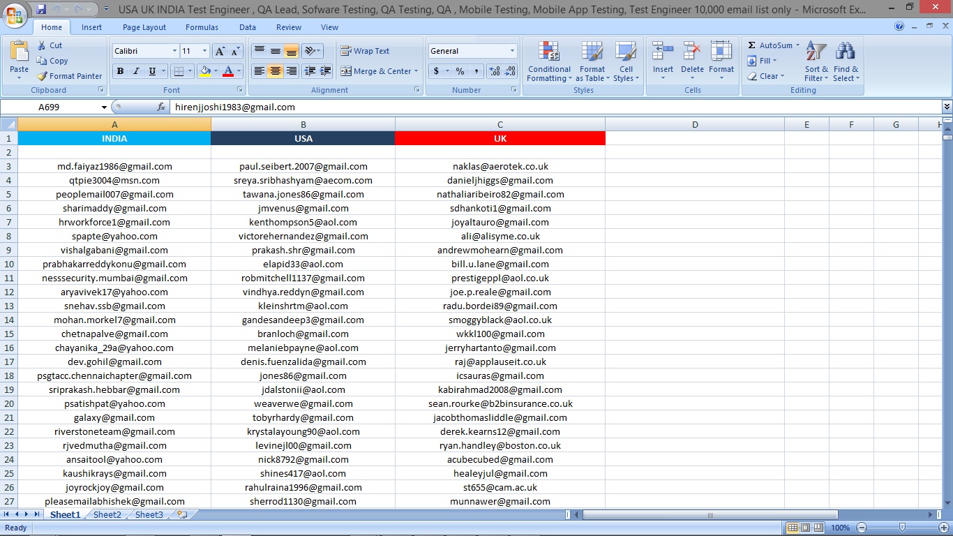 1000 niche based email list for your business