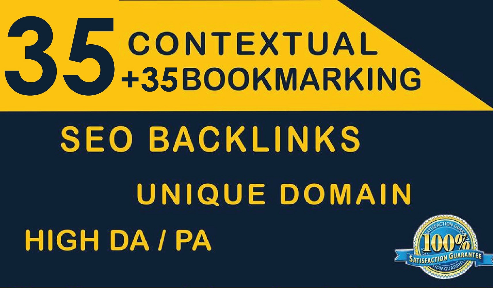 Build Seo Backlinks 35 Contextual + 35 SOCIAL Bookmaking Unique Domain High DA PA