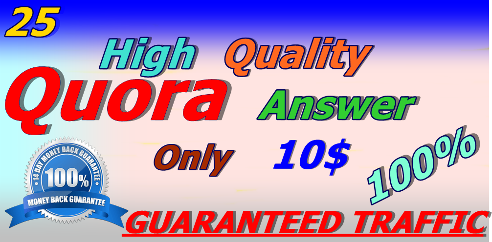 Promote Your Website With 25 High Quality Quora Answer Backlinks 