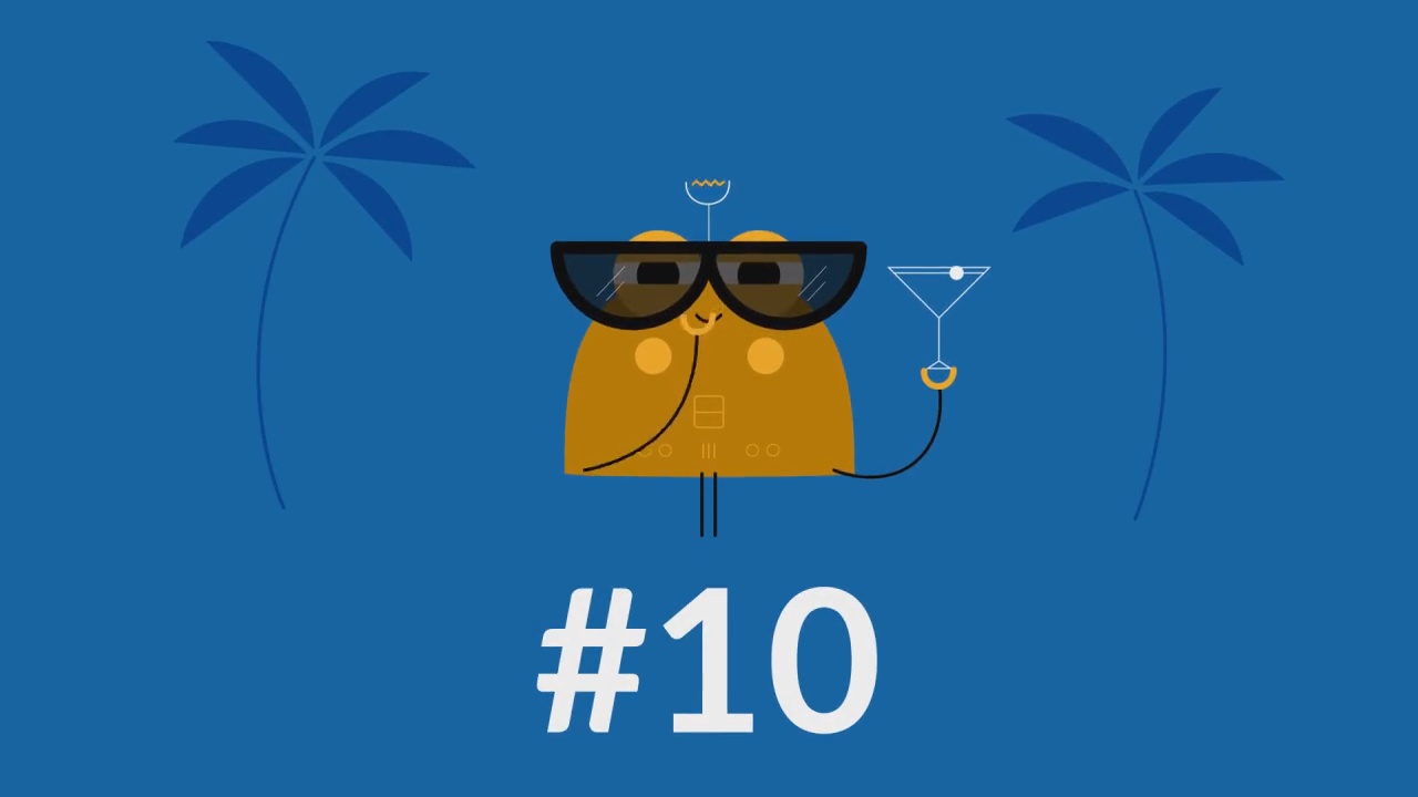 create this Top 10 Vacations number countdown