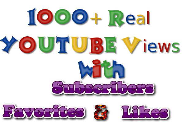 send 1200 Real YOUTUBE Views + 51 Likes + 51 Subscribers + 51 Favorites + 11 Comments To Your YouTube Video