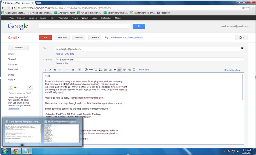 send 500 emails manually for 4 to 5 hours