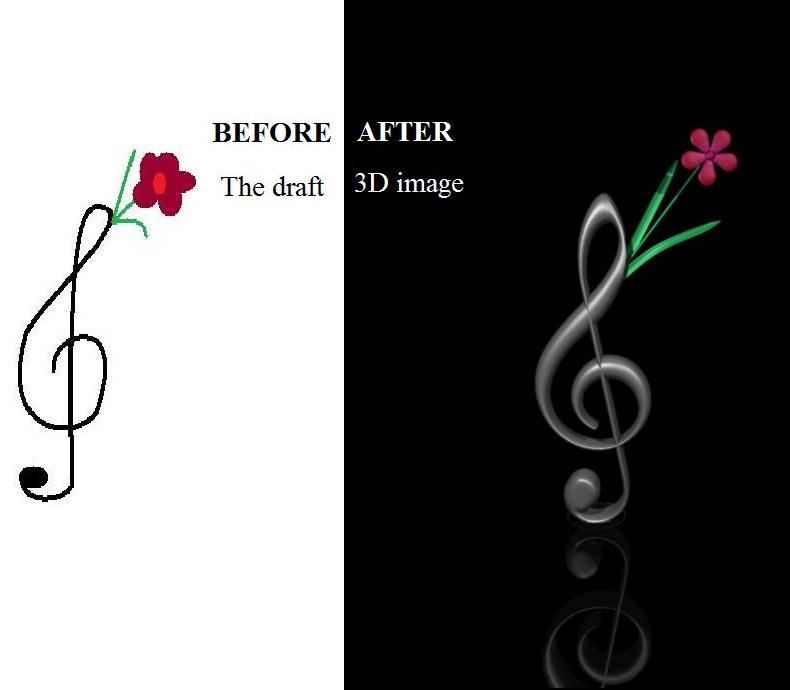 create 3D image based on your rough drawing