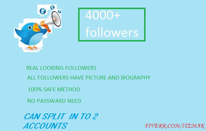 provide 4000 AWASOME twitter followers in less than 24 hours for