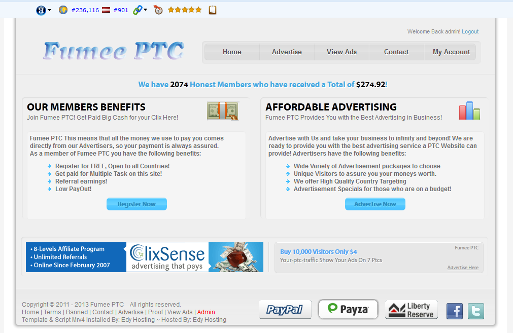 sell my PTC site fumeeptc.info