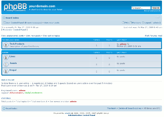 install a forum board software in your site or host