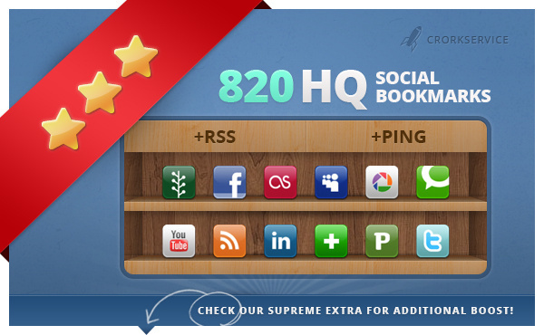 add your site to 820 social bookmarks high quality backlinks + rss + ping