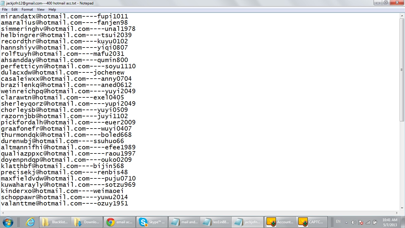 send you 500 verified OUTLOOK account with spam filter disabled