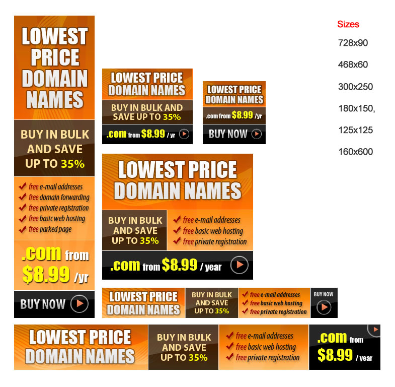 Create 6 Different Size Web Banners