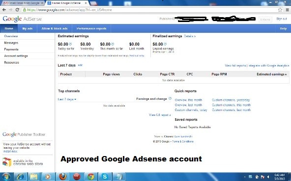 create and provide you with a fully approved Google Adsense Account in 24 hours