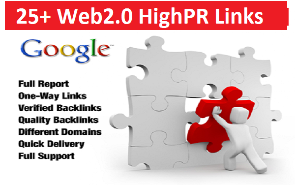 Create 25+ Web 2.0 High PR Authority Contextual Backlinks for your website to Rank it on Top of Google