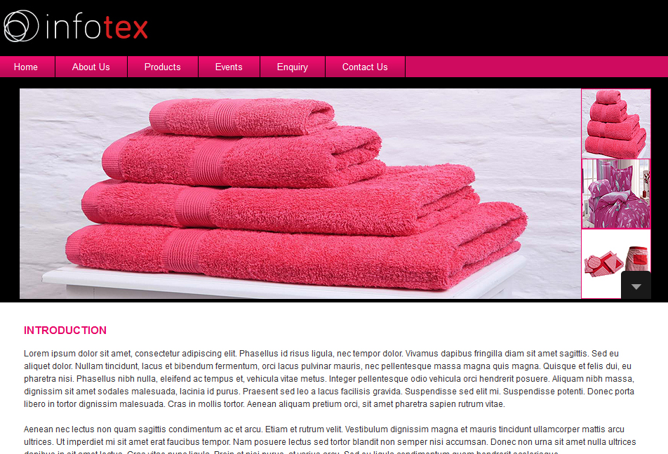 Textile related HTML template