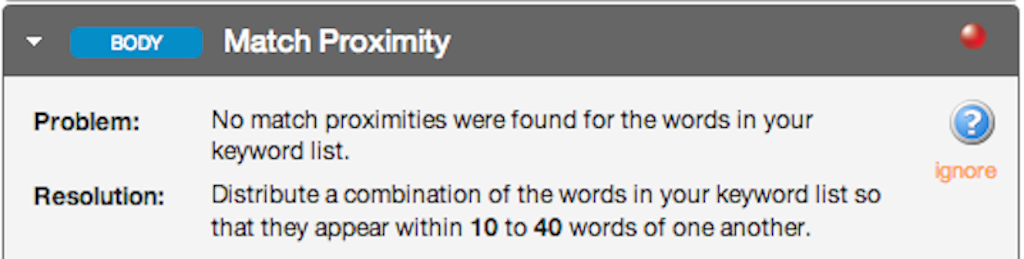 Custom report regarding core keywords and proper utilization throughout your website