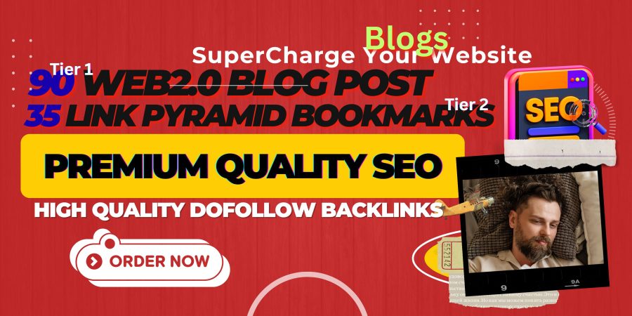 High DA SEO Link Pyramid: 90 Web 2.0 Posts + 35 Tier 2 Bookmarks