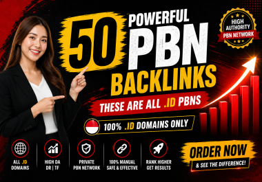 50 High DA DR TF Backlinks all REAL INDO ID PBN domains