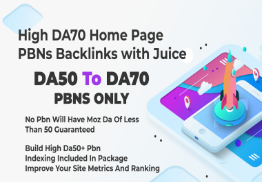 150 DA51+ To DA70 Home Page Aged PBNs Backlinks - Improve Site Metrics & Ranking 