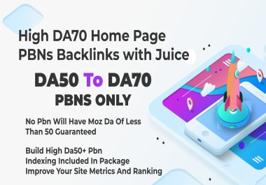 150 DA51+ To DA70 Home Page Aged PBNs Backlinks - Improve Site Metrics & Ranking